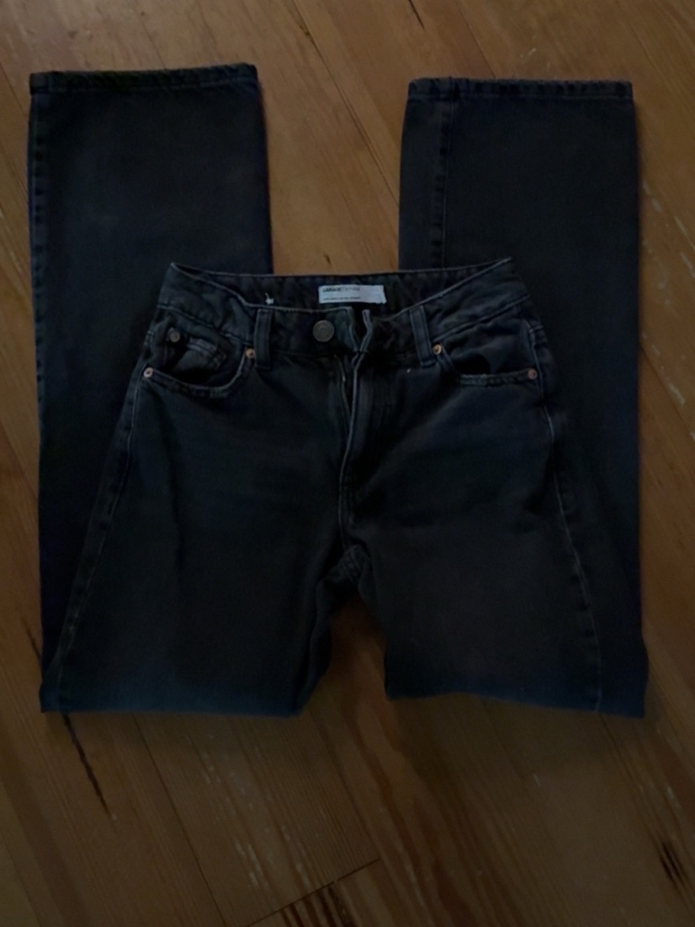 Garage Black Straight-Leg Jeans